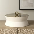 thumbnail image 2 of Uttermost Luxe White Shagreen Round Box, 2 of 5