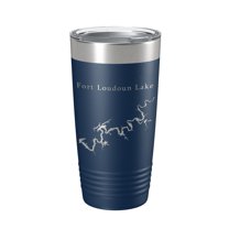 Fort Loudoun Lake Map Tumbler Travel Mug Insulated Laser Engraved Coffee Cup Tennessee 20 oz Navy Blue