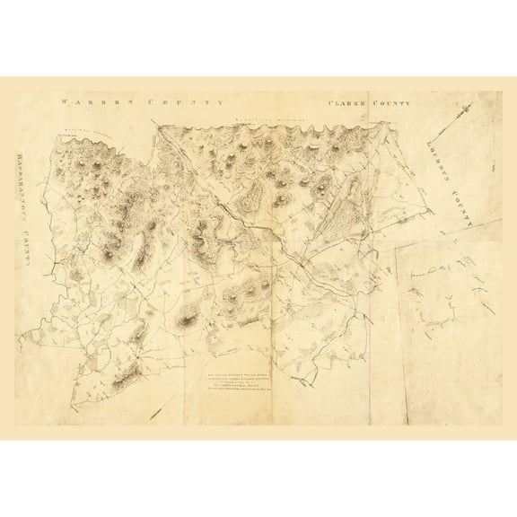 Historic County Map - Fauquier County Virginia - Gilmer 1860 - Vintage Wall Art