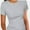 Grey, variant on Women's Crew Neck Ribbed Fitted Shirt, Basic Short Sleeves Slim Fit Tops Summer T Shirt