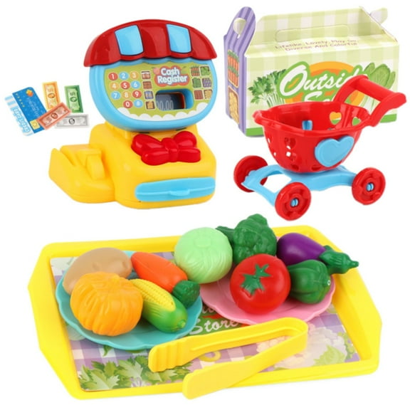 RUIG Dollhouse Refrigerator Mini Fridge Toy with Mini Food Set Dollhouse Kitchen Furniture Food Toys Dollhouse Miniatures Kitchen Decorations Bottles Fruit Dessert for Children