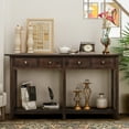 thumbnail image 2 of Console Table, Rustic Entryway Table with Storage Drawers and Bottom Shelves, Wood Sofa Table Behind Couch Table, 2 of 8