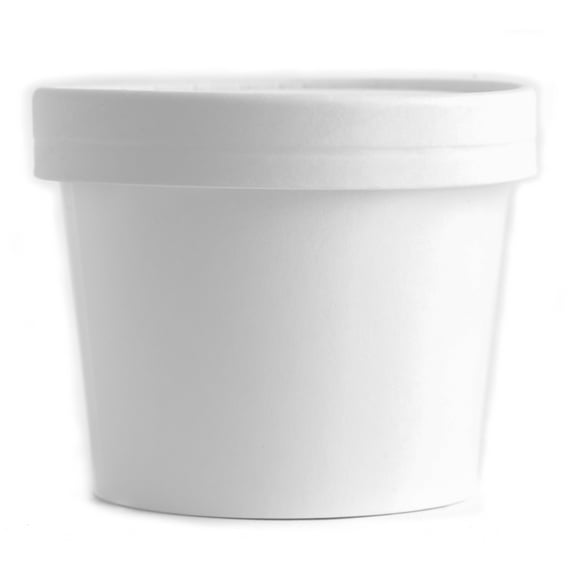 [25 Count] 12 oz Disposable White Paper Soup Containers with Lids Combo - Half Pint Ice Cream Containers, Frozen Yogurt Cups, Restaurant, Microwavable, Take Out, to Go Deli Containers, Recyclable