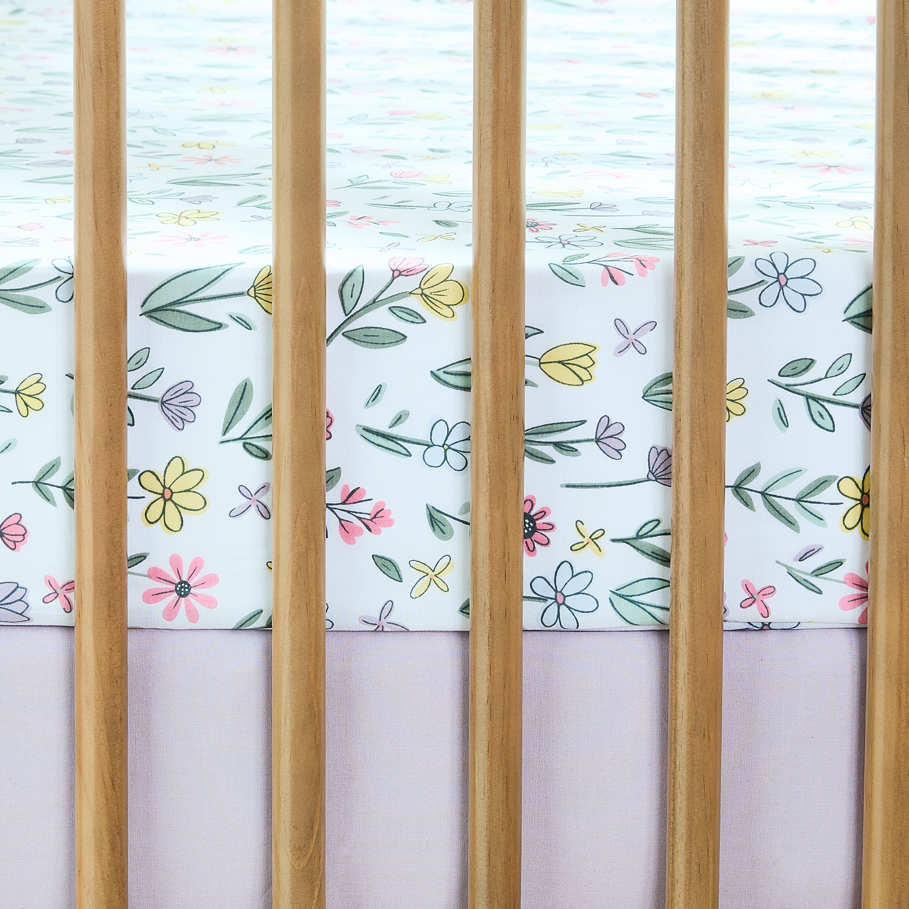 Parent's Choice Fitted Crib Sheets, Floral Pink, 2 Pack photo 2