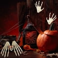 thumbnail image 2 of Haliyee ‌Realistic Halloween Skeleton Hands Decor - 6.1" Scary Plastic Claws for Haunted House,Party,Cosplay - Left & Right Hand Props with Hanging Hole (Pair), 2 of 7