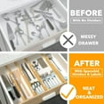 thumbnail image 2 of SpaceAid Bamboo Drawer Dividers with Labels, Kitchen Adjustable Drawer Organizers,6 Dividers (17-22 in), 2 of 7