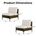 thumbnail image 2 of GRANDPATIO 4-Piece Open Weave Wicker Patio Furniture Set, Boho Outdoor Conversation Set with Thick Cushions and Coffee Table, Beige Cushion&Brown Wicker, 2 of 6