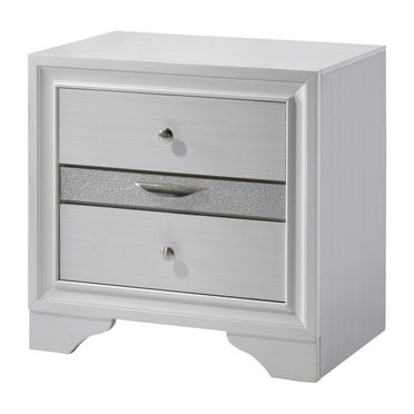 Furniture of America Lubbock Contemporary Nightstand with 3-Drawer, White