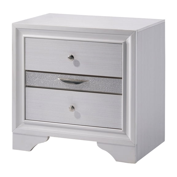 Furniture of America Lubbock Contemporary Nightstand with 3-Drawer, White