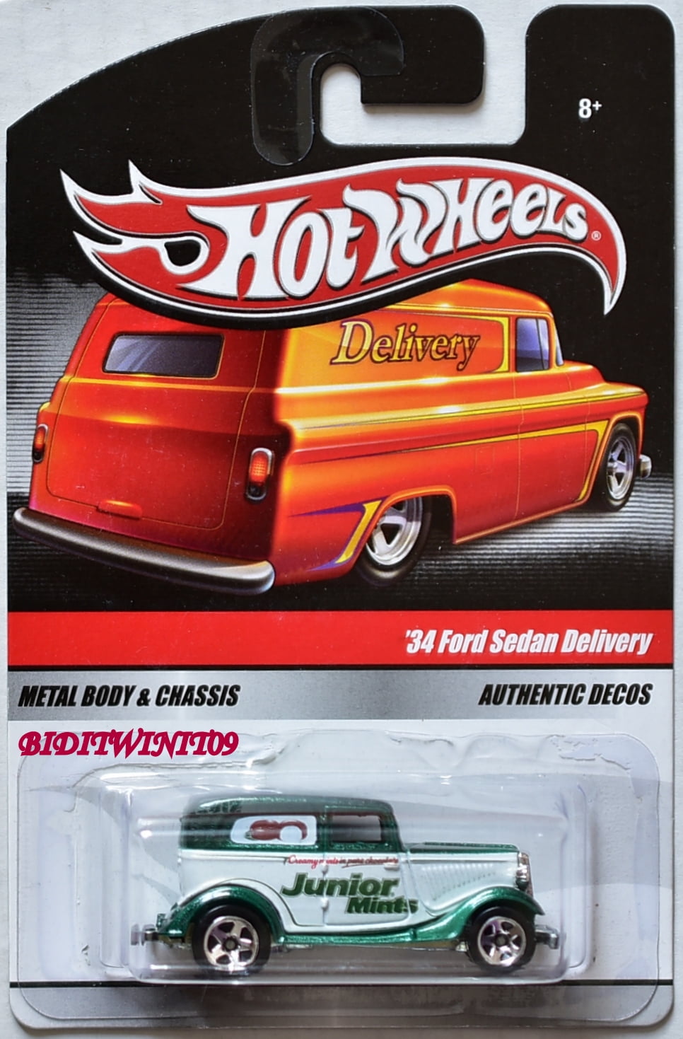 Hot Wheels Sweet Rides Green/White Junior Mints '34 Ford Sedan Delivery 