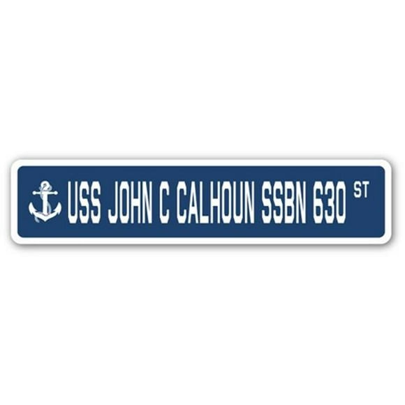 SignMission SSN-John C Calhoun Ssbn 630 4 x 18 in. A-16 Street Sign - USS John C Calhoun SSBN 630
