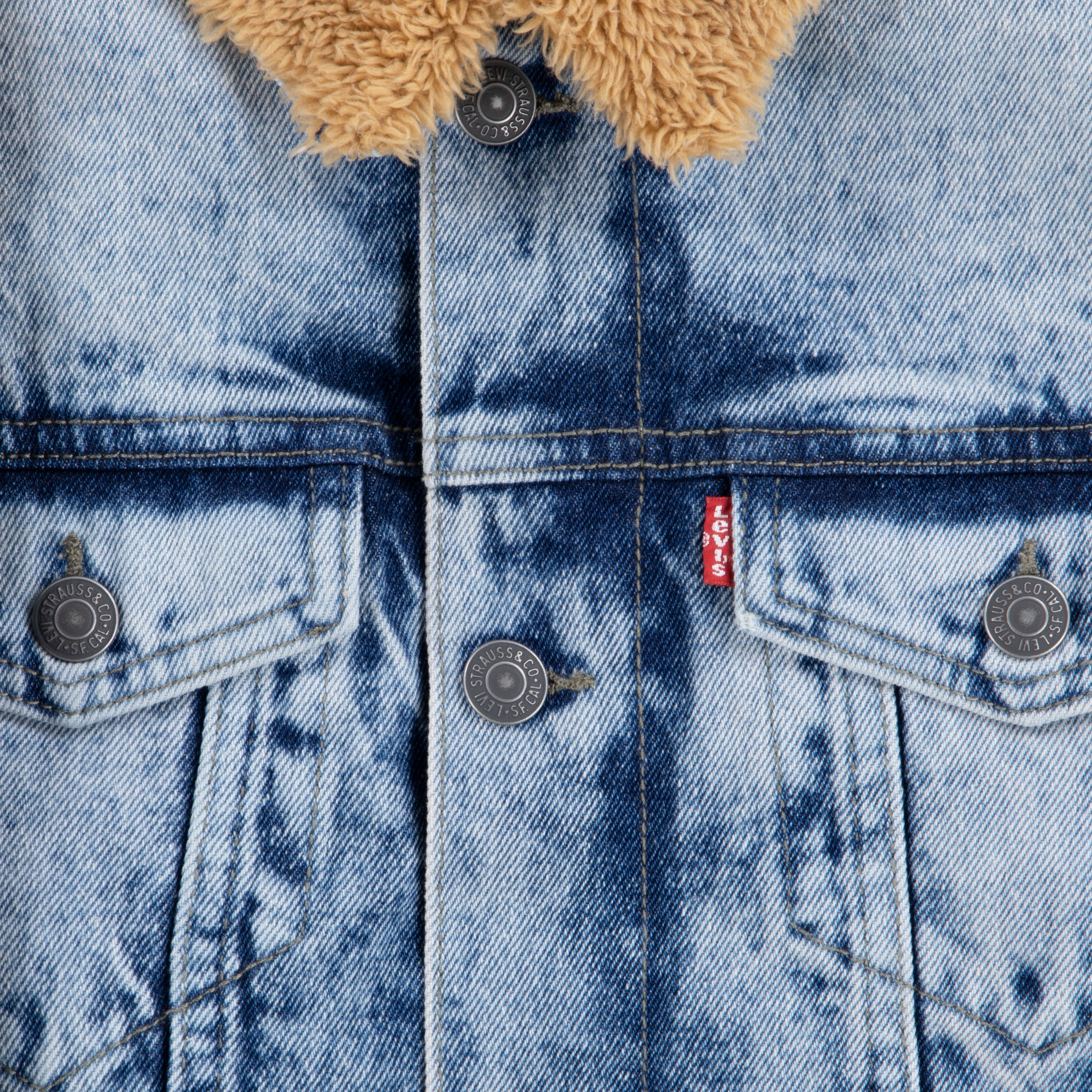 Levi's Boys' Faux Shearling Denim Trucker Jacket, Sizes 8-20