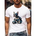 thumbnail image 2 of Camiseta con estampado de perro en motocicleta, talla S, para hombre, informal, de manga corta, para verano, para adultos, hombres, mujeres, adolescentes, jóvenes., 2 of 7