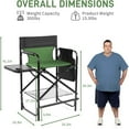 thumbnail image 2 of YEXJ 26" Tall Directors Chair Height Seat Folding with Side Table Storage Bag, Support for 300Lbs Portable Makeup Artist Chair with Bar Height(Dark Green/Black), 2 of 10