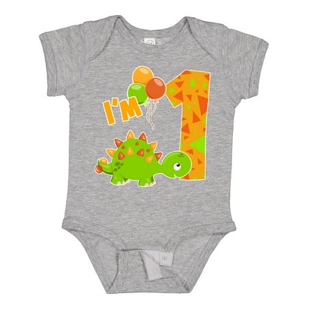

Inktastic Happy Dinosaur First Birthday-green Gift Baby Boy or Baby Girl Bodysuit