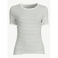 thumbnail image 5 of Free Assembly Women's Ribbed Crewneck Tee with Short Sleeves, Sizes XS-XXXL, 5 of 7