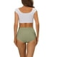 thumbnail image 3 of BRAGAS DE CINTURA ALTA RIBETEADAS PARA MUJER, CONTROL DEL ABDOMEN, DÍA DE LAS MADRES, XL, VERDE GUISANTE, 3 of 4