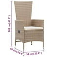 thumbnail image 4 of vidaXL Outdoor Chairs 2 pcs with Cushions Poly Rattan Beige, 4 of 5