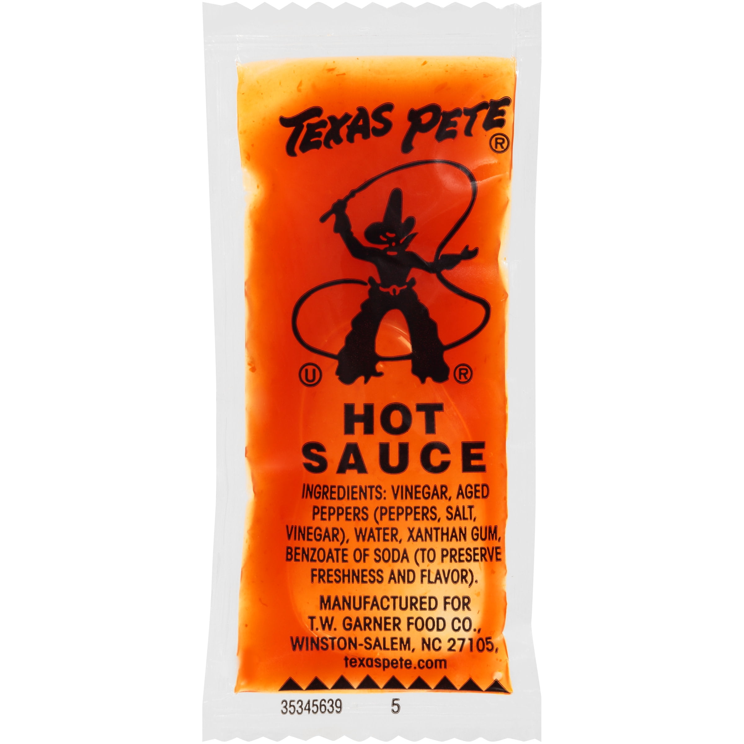 Texas Pete Hot Sauce Single Serve, 1000 ct Casepack, 0.25 oz Packets