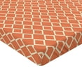 thumbnail image 2 of Ambesonne Geometric Fitted Sheet, Checkered Modern Tile, Full Size, Orange White, 2 of 3