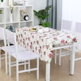 thumbnail image 2 of PiccoCasa Vinyl Plastic Tablecloth Square 53" x 53" Peony Pattern Waterproof, 2 of 7
