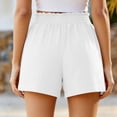 thumbnail image 5 of Bloomae Shorts for Women with Pockets Summer Casual Elastic High Waisted Wide Leg Cute Dressy Beach Shorts Trendy Holiday Vacation Beach Clothes White XXL, 5 of 7