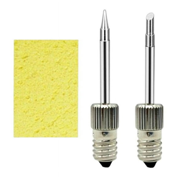 Soldering Tips USB Soldering Iron Head Replacement Soldering Iron Tips Welding Head for E10 Interface(Tip B Tip C),2 X Soldering Iron Tip(tip B tip C) 1 X Cleaning Sponge,Silver