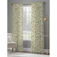 thumbnail image 5 of Green Floral Semi Sheer Curtains 84 Inch Length 2 Panels Set, Vintage Rustic Botanical Spring Sheer Kitchen Curtain Privacy Voile Window Curtain for Living Room Bedroom Rod Pocket Drapes, 5 of 7