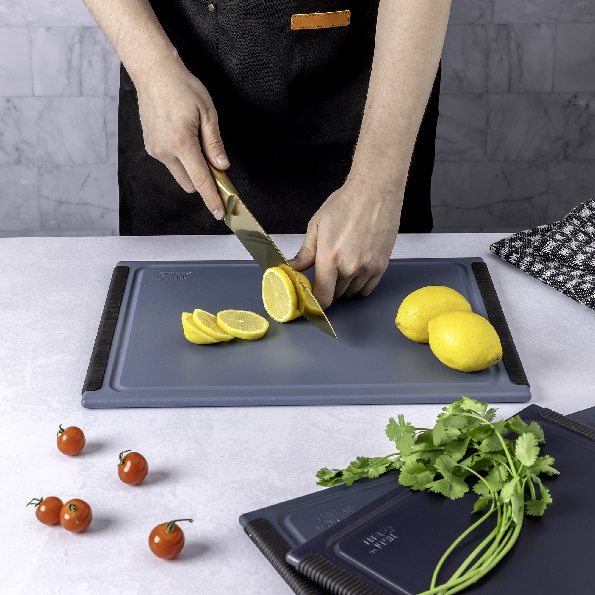 Thyme & Table 3-Piece Poly Cutting Boards Blue - SM 8.5x12", MD 10"x14", LG 12"x16"