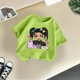 thumbnail image 5 of Shirts Girls Kid Leisure Graphic Round Neck Short Sleeve Tops Summer Casual Wear Girls Tops Light Green 7 Years-8 Years, 5 of 5