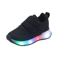 thumbnail image 5 of Kids Shoes Boys Girls Tennis Shoes Lightweight Sports Kids Sneakers Slip on with Strap Light up Shoes for Running Walking Black Size 6.5 Toddler, 5 of 5