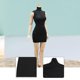 thumbnail image 5 of Vestido sin mangas a escala 1/6, vestido de verano en miniatura, estilo retro informal para mujer de 12 pulgadas negro, 5 of 7