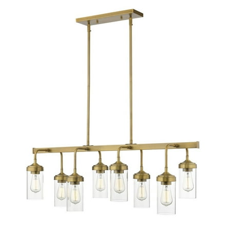 

8 Light Pendant in Industrial Style 40 inches Wide By 14.5 inches High-Foundry Brass Finish Bailey Street Home 372-Bel-2750820