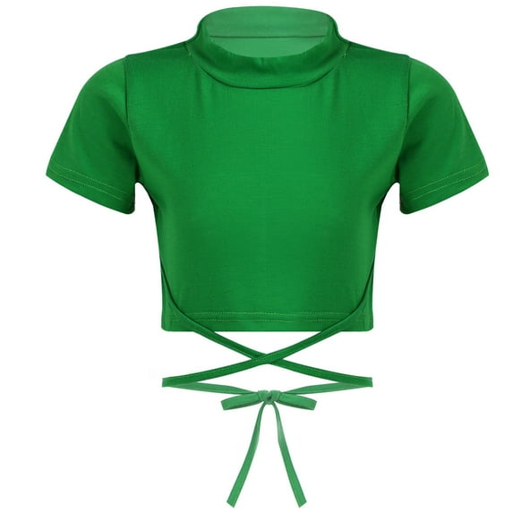 DPOIS Kids Girls Jazz Modern Dance Hip Hop Crop Top