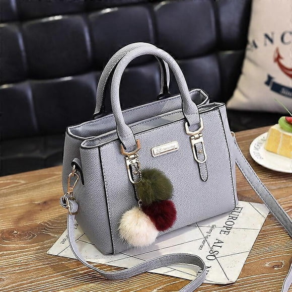 Bolsa de couro PU Vintage para mulheres, bolsa de ombro feminina, bolsas de pelcia Tassel Messenger, sacola de Boston Crossbody