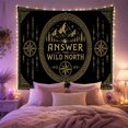 thumbnail image 2 of Mountainscape with Pine Trees and Crescent Moon, Adventurous Folk Art for Outdoor Enthusiasts, Nature Inspired Home Decor, Housewarming Gift Tapestry Wall Hanging for Bedroom and Living Room, 2 of 7