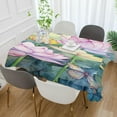 thumbnail image 5 of Lotus Painting Rectangle Tablecloth Waterproof Polyester Table Clothative Stain Resistant & Wrinkle Resistant Washable Table Cover for Dining Table/Party/Camping 54x57 Inch Decor Gift, 5 of 7