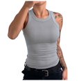 thumbnail image 1 of MIASHUI Women Tank Top Sleeveless Ribbed Basic Shirt Summer Casual Going Out Clothes,Light Gray,S, 1 of 4