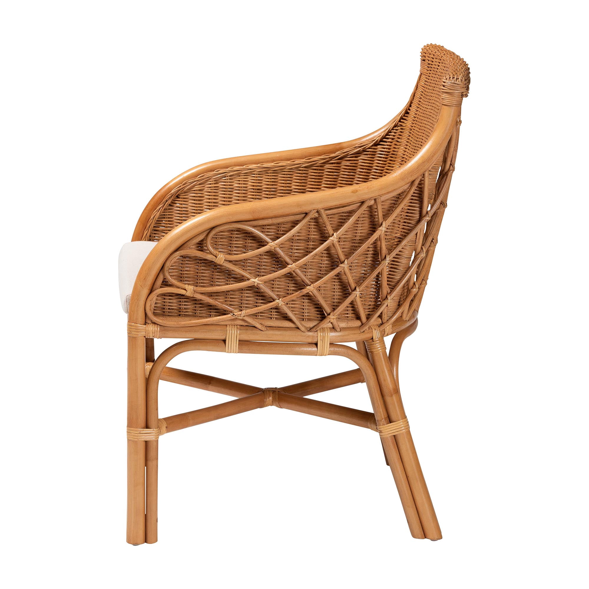 bali & pari Carolyn Boho Arm Chair, Light Honey