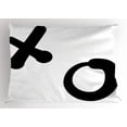 thumbnail image 1 of Xo Pillow Sham Love and Friendship Expression Letters Symbolic Icons Simplistic Artistic Pattern, Decorative Standard King Size Printed Pillowcase, 36 X 20 Inches, Black and White, by Ambesonne, 1 of 2
