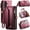Hotpink, variant on for Samsung Galaxy S26 Crossbody Wallet Case,with 10 Card Slots, Zipper Pocket and Magnetic Flip Folio, PU Leather Wristlet Shoulder Strap 3-in-1 Case for Women and Men,Black
