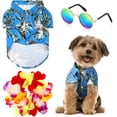 thumbnail image 1 of Disfraz para Mascotas Geyoga Camisetas Hawaianas con Gafas de Sol y Corona, 1 of 6