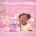 thumbnail image 2 of Easter Bunny Plush Toys, Interactive Singing & Repeating Stuffed Animals with Moving Ears, Peek-A-Boo Musical Bunny Gift Easter Decoration for Girls Boys, Soft White Plush 13.78”, 2 of 11
