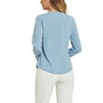 thumbnail image 4 of INSPIRE CHIC Women's Valentine's Day Ruffle Neck Long Sleeve Blouse Shirts M Dusty Blue-Solid, 4 of 7