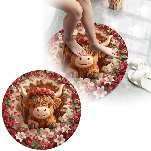1Pcs Valentine's Day Animal Themed Soft Area Rug Play Mat For Kids Nursery Bedroom