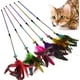 thumbnail image 1 of Juguete para gatos con plumas y varita mágica, juguete de plumas para gatos (6 colores al azar) JM, 1 of 5