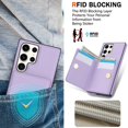 thumbnail image 5 of ELEHOLD Case for Samsung Galaxy S23 Ultra,Business PU Leather Stand Case with Card Holder & Ring Holder,Violet, 5 of 7