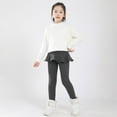 thumbnail image 2 of Miyanuby Girls Fleece Lined Leggings with Skirt Winter Warm Girls Tutu Skirt Pants Gray+Brown 3-11Y, 2 of 8