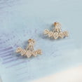 thumbnail image 7 of SmartBy Women Chic Waterdrop Rhinestone Front Back Ear Jacket Piercing Stud Earrings, 7 of 7