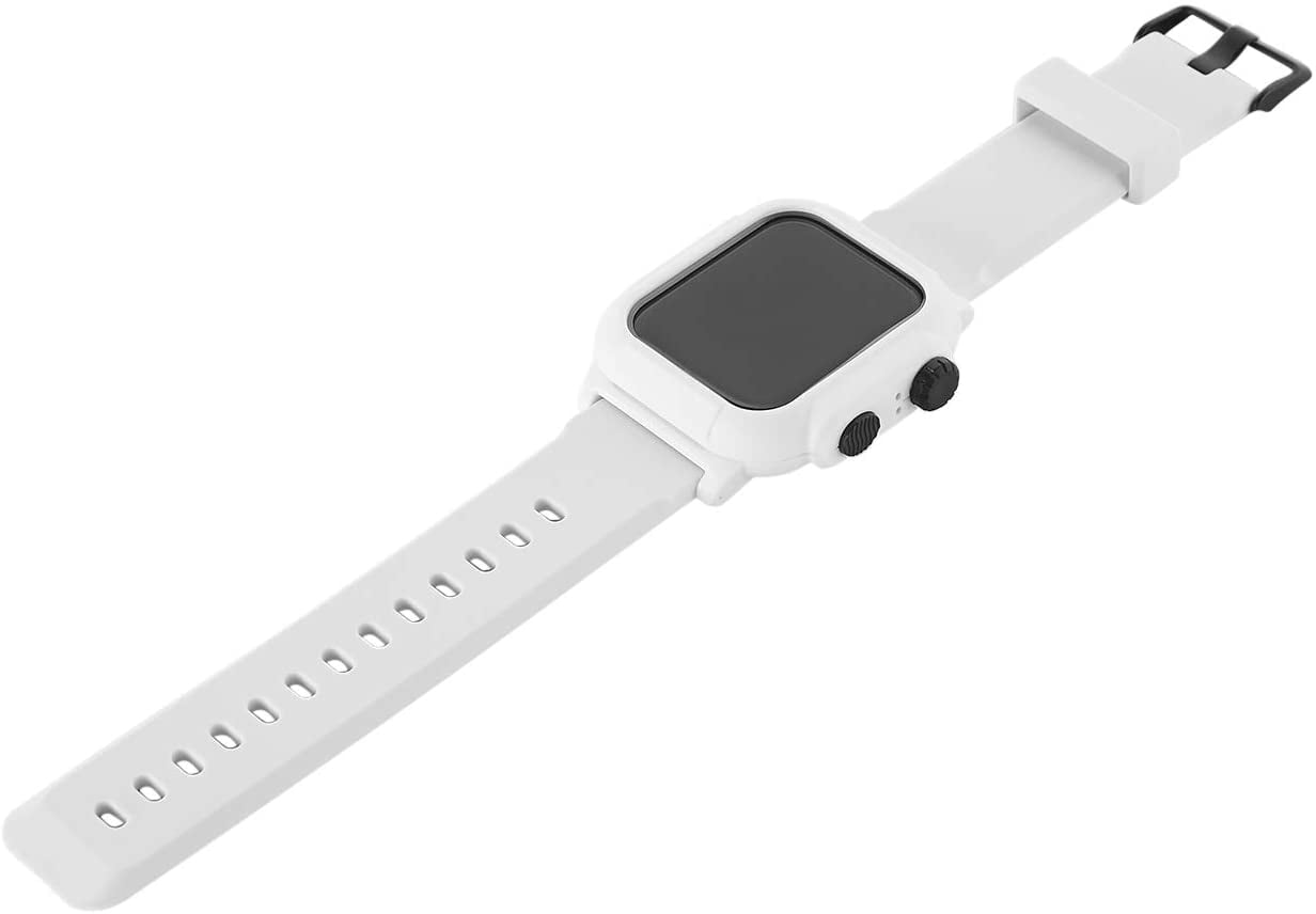 Ip68 Waterproof Silicone Case Cover Sport Band Strap pour Iwatch pour Apple  Watch Series 6 5 4 3 2 Se 42mm 44mm 44 42 mm Accessoires (couleur : Noir  Rouge
